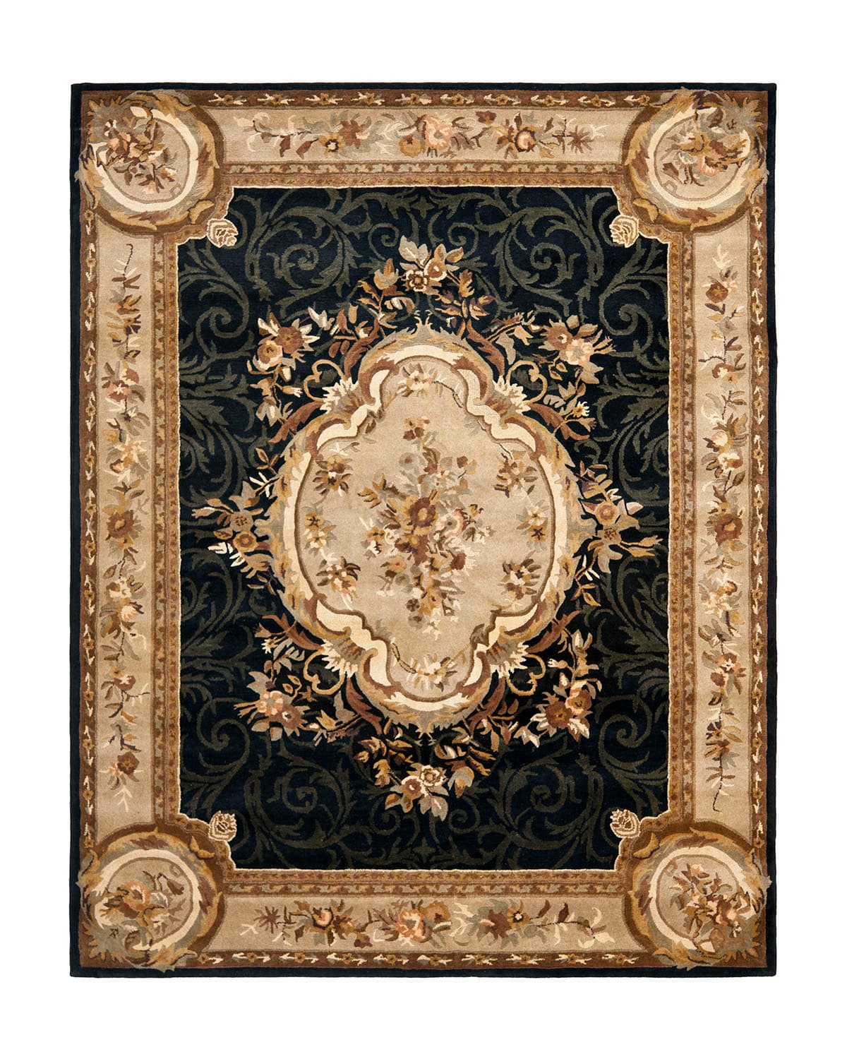 Safavieh Aubusson Night Rug, 3' X 12' In Black