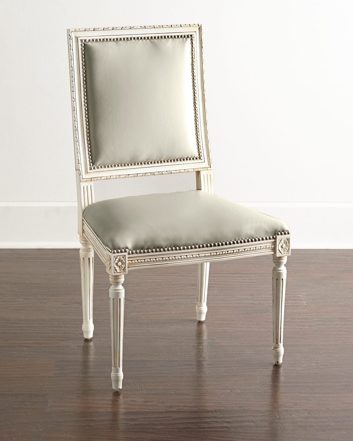 Massoud Ingram Leather Dining Chair In Mushroom