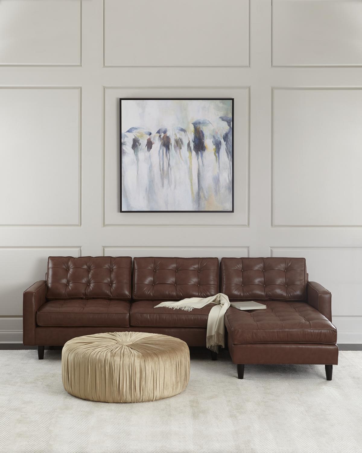 Old Hickory Tannery Barnes Leather Right-arm Chaise Sectional