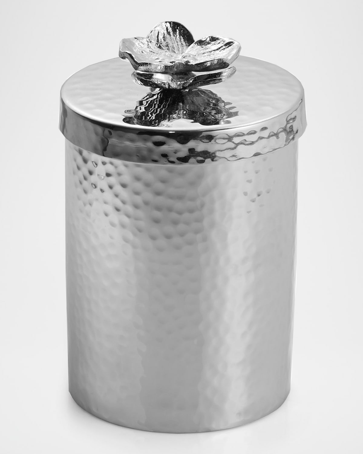 Michael Aram White Orchid Round Container In Stainless Steel