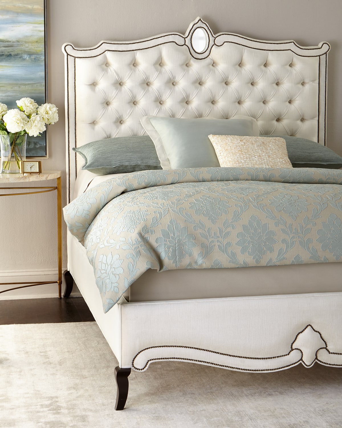 Haute House Christine King Bed In Antique White