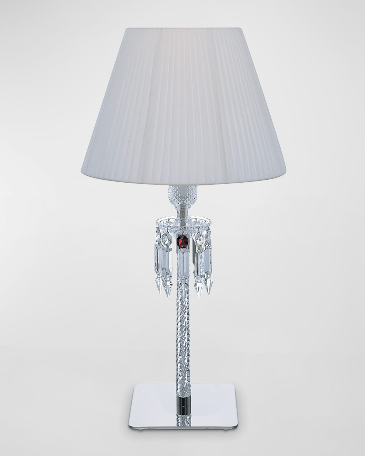 Torch Crystal Desk Lamp with White Shade