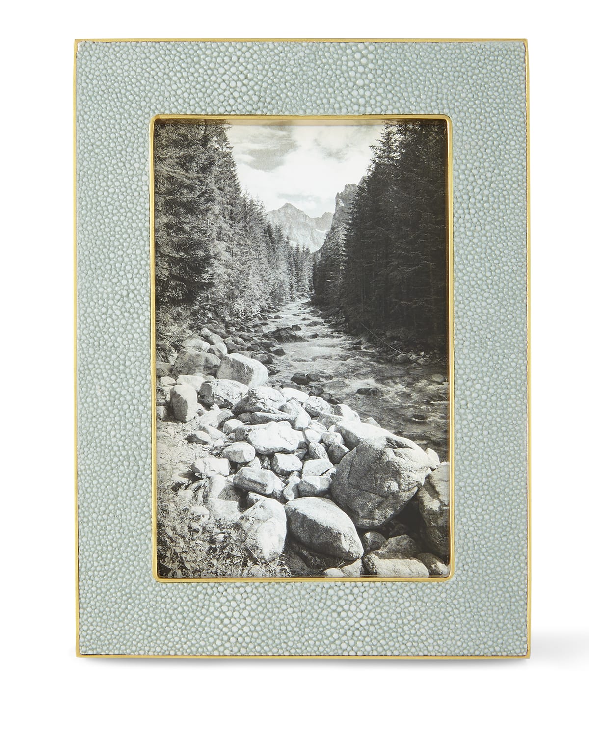 Shop Aerin Classic Faux-shagreen 4" X 6" Picture Frame In Mist