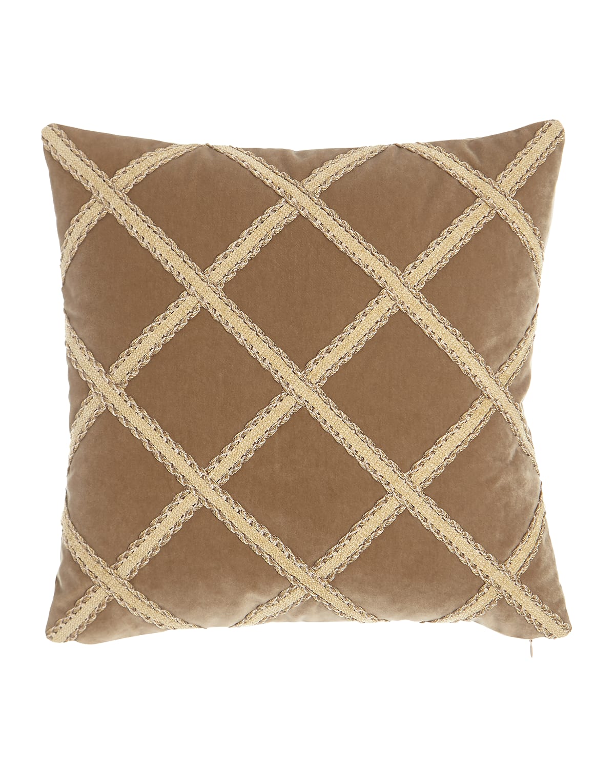 Austin Horn Collection Renaissance Velvet Pillow, 20"sq. In Brown