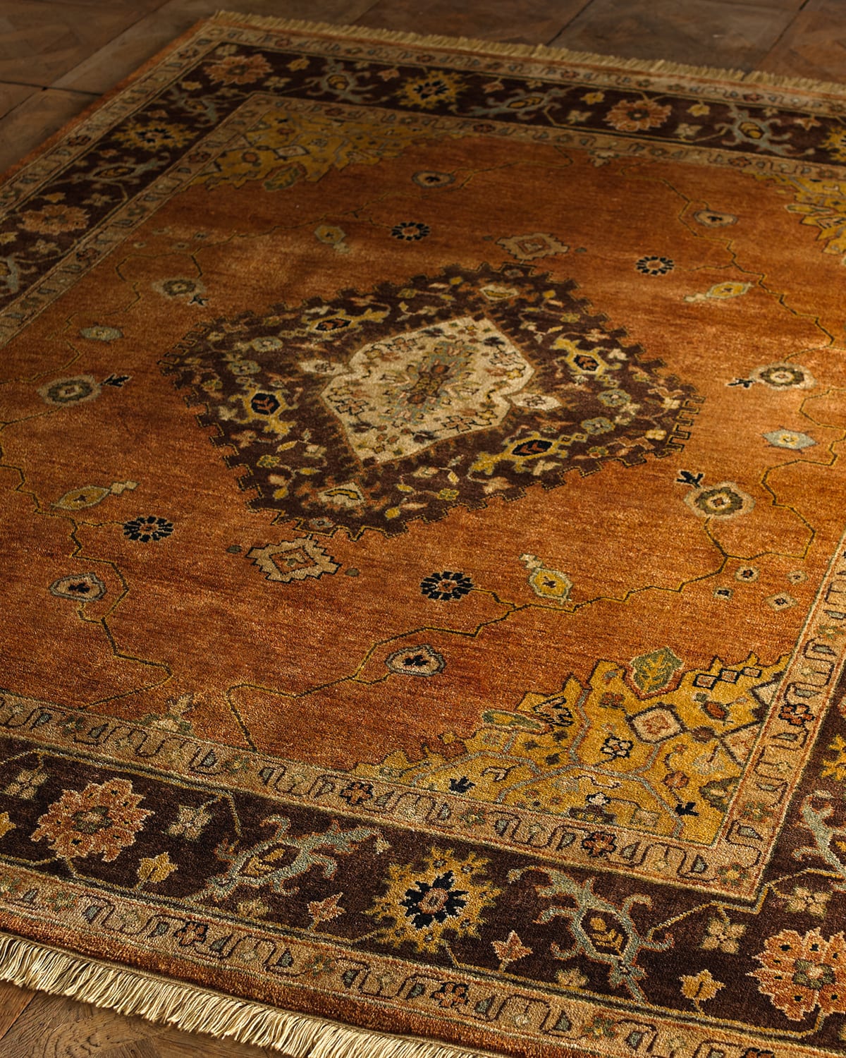 HAVEN & LOOM COPPER MEDALLION HAND-KNOTTED RUG, 9' X 12' 