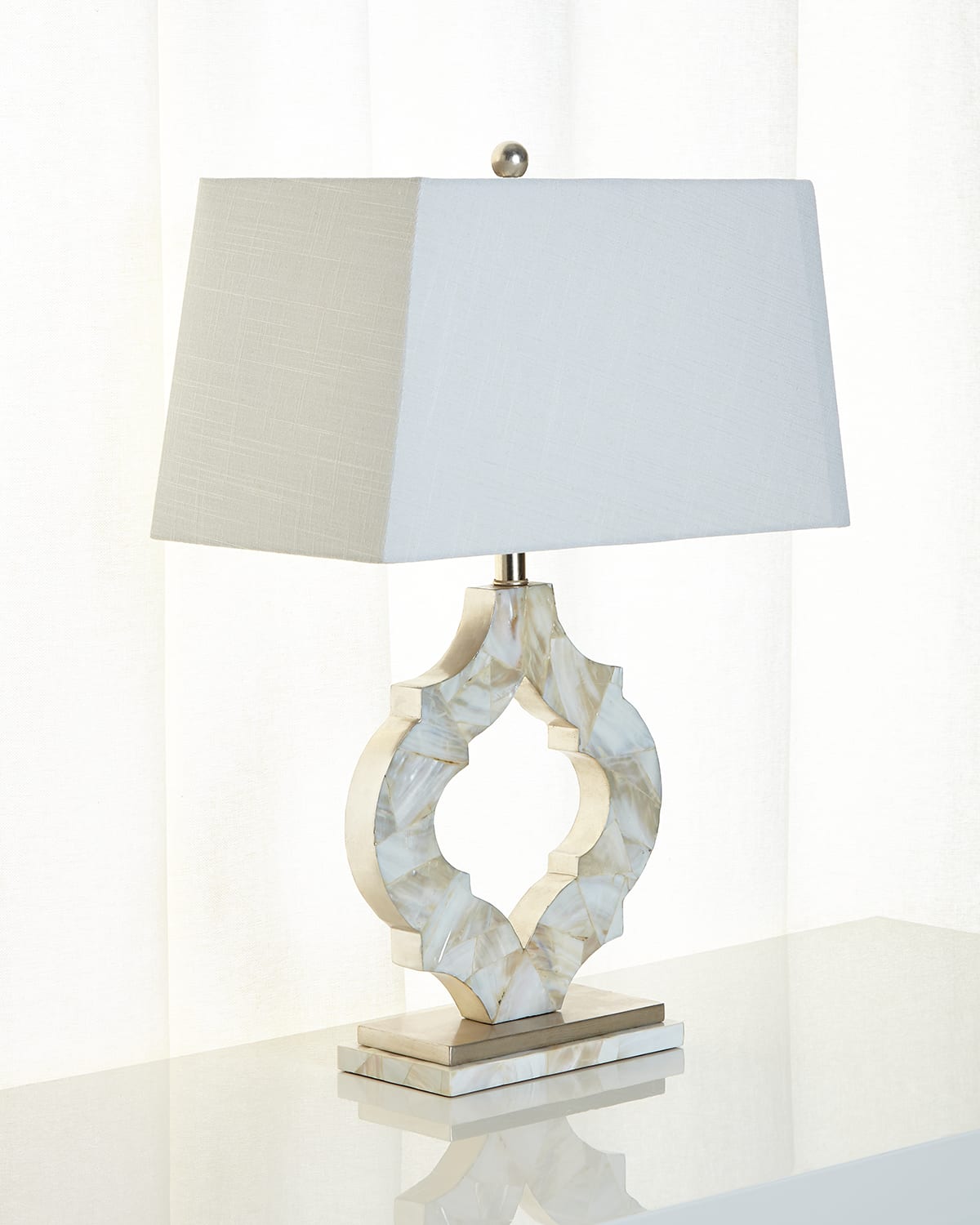 Couture Lamps Sarasota Mother-of-pearl Table Lamp In White