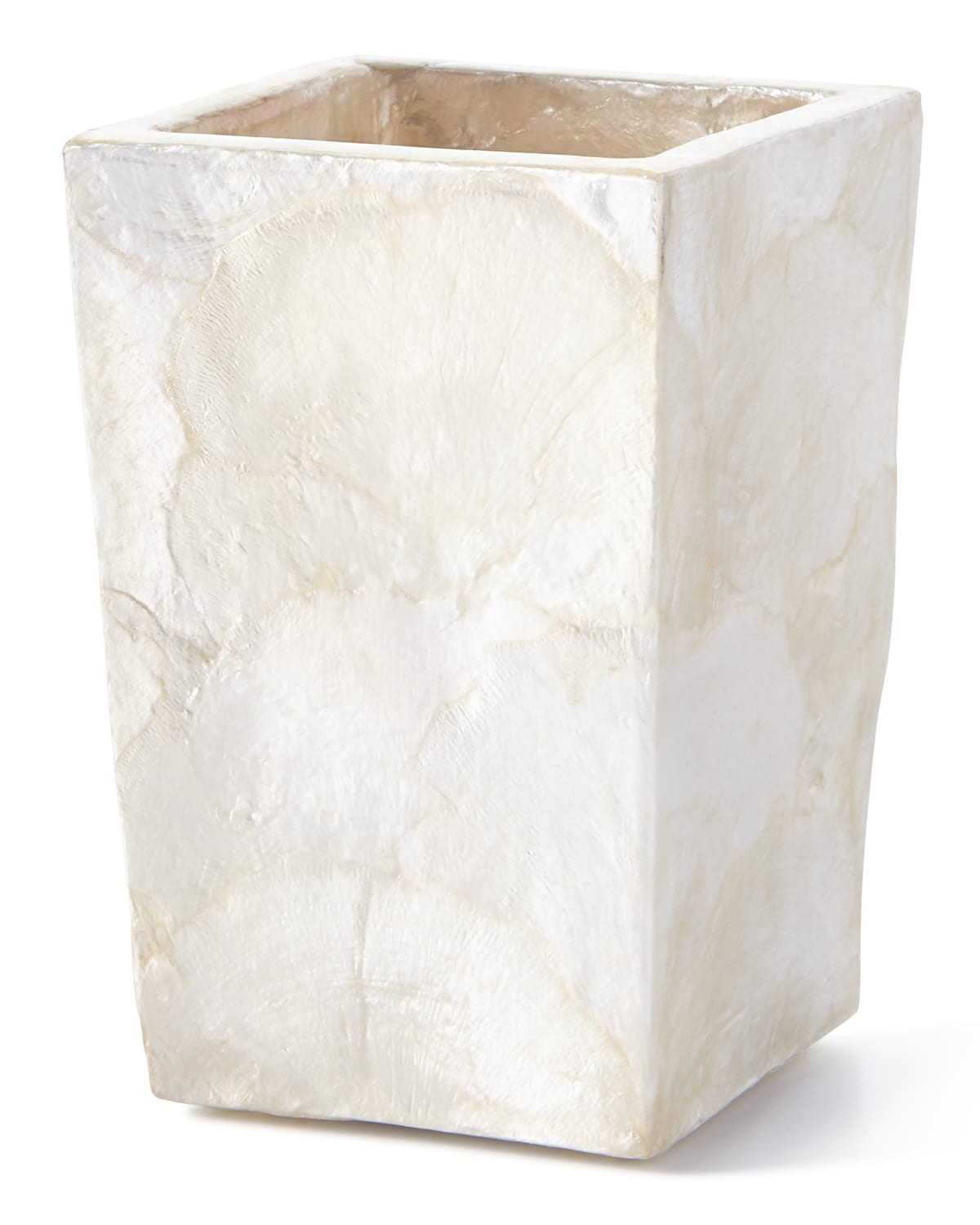 Pigeon & Poodle Andria Capiz Brush Holder In Ivory
