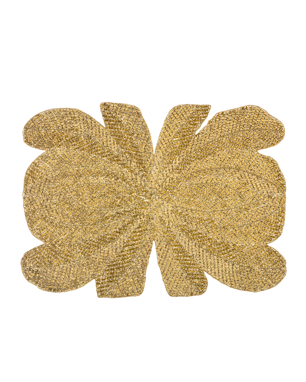 Shop Nomi K Peacock Hand-beaded Placemat, Gold