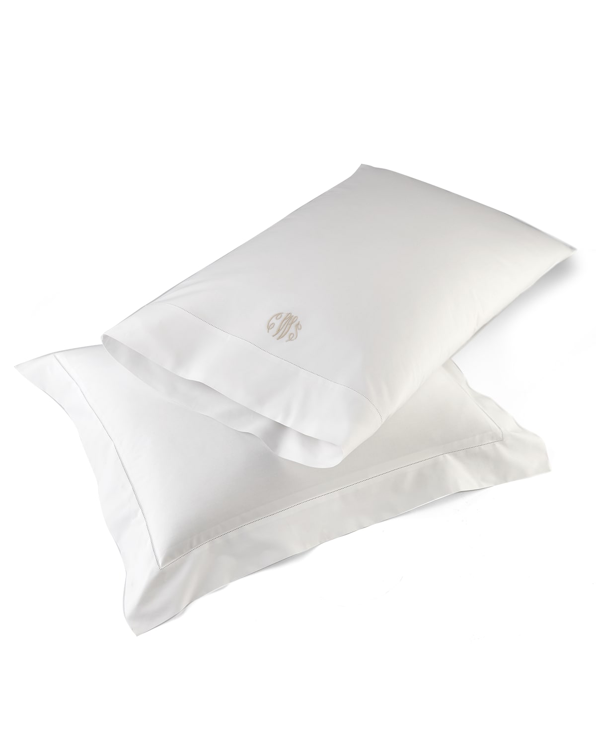 Matouk Positano Hemstitch Wrinkle Free King Pillowcase, Pair In White