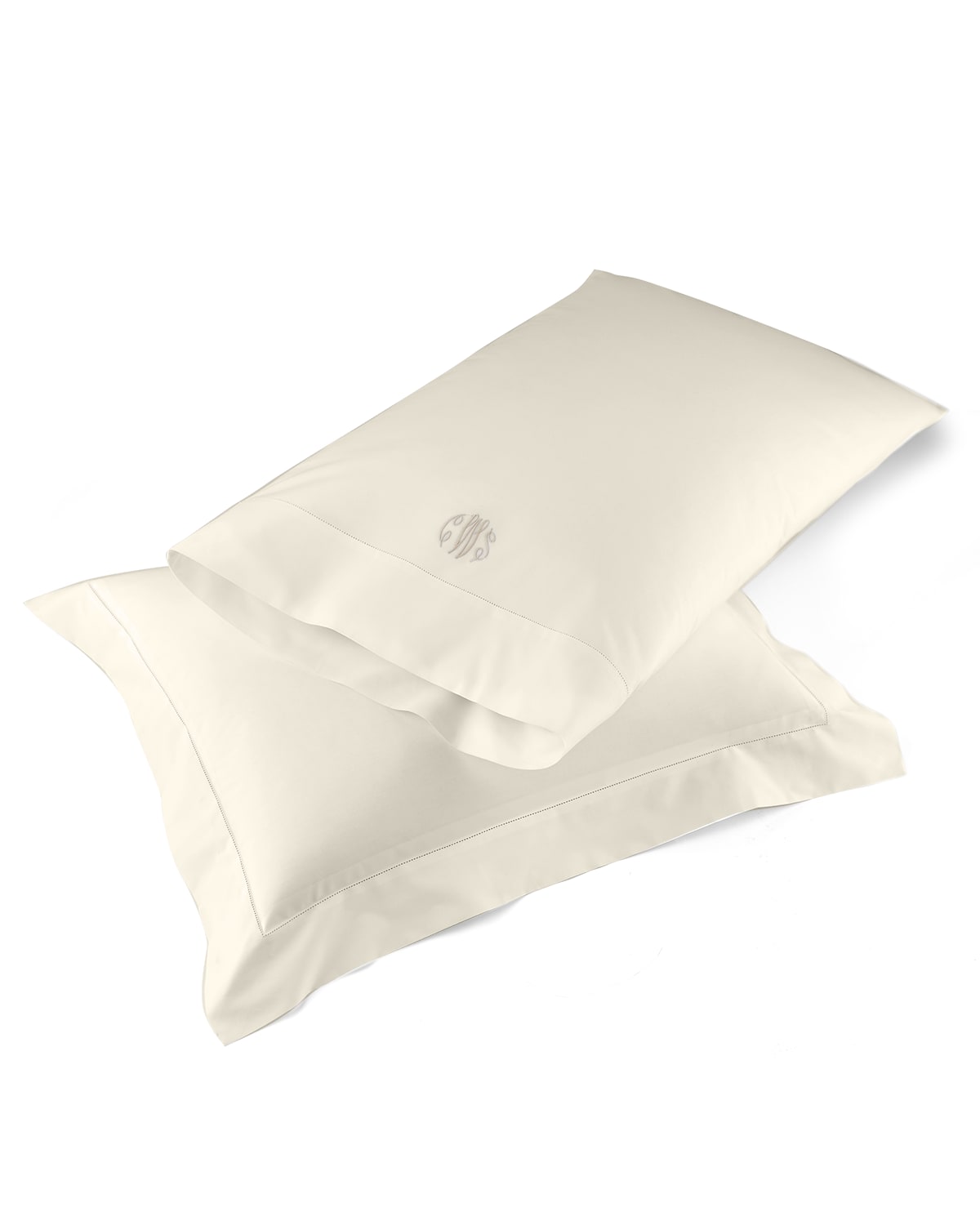 Matouk Positano Hemstitch Wrinkle Free Standard Pillowcase, Pair In Ivory