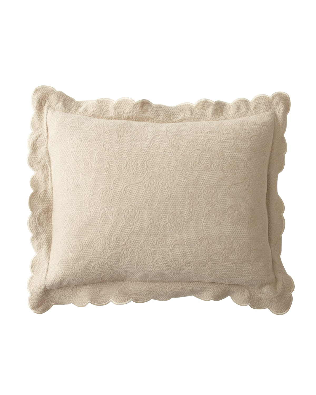 Shop Sferra Floral Matelasse Boudoir Sham In Ivory