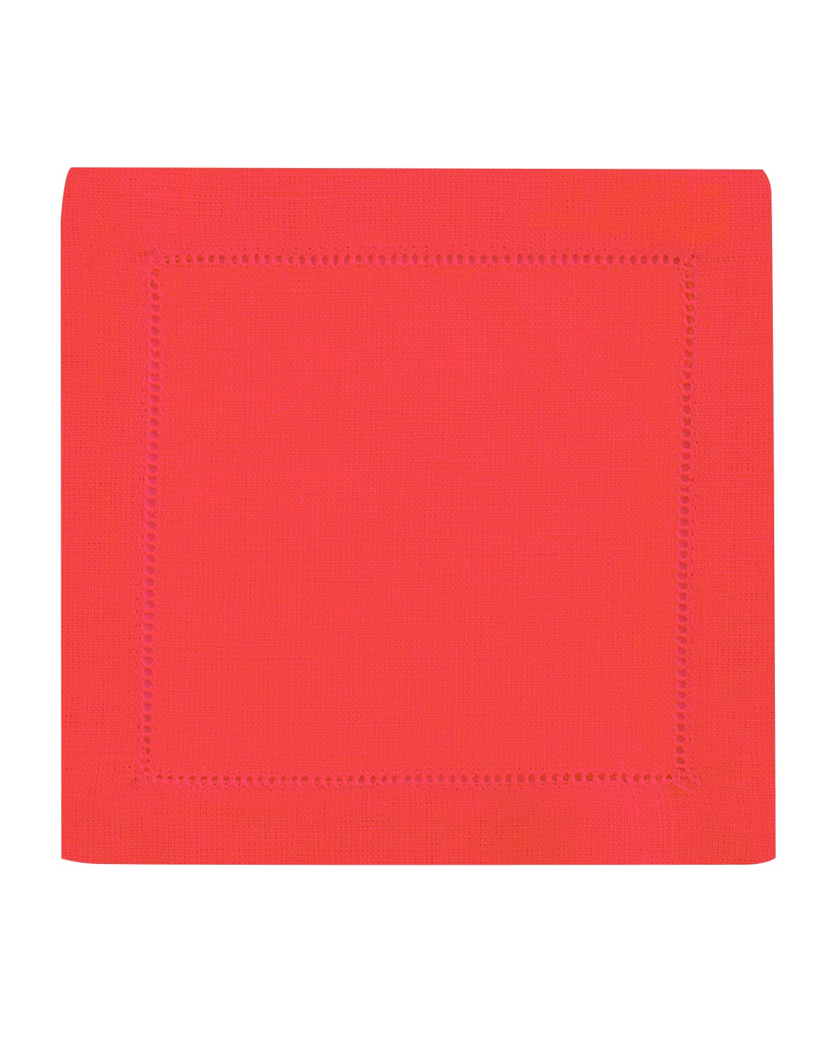 Shop Sferra Hemstitch Cocktail Napkins, Set Of 6 In Raspberry