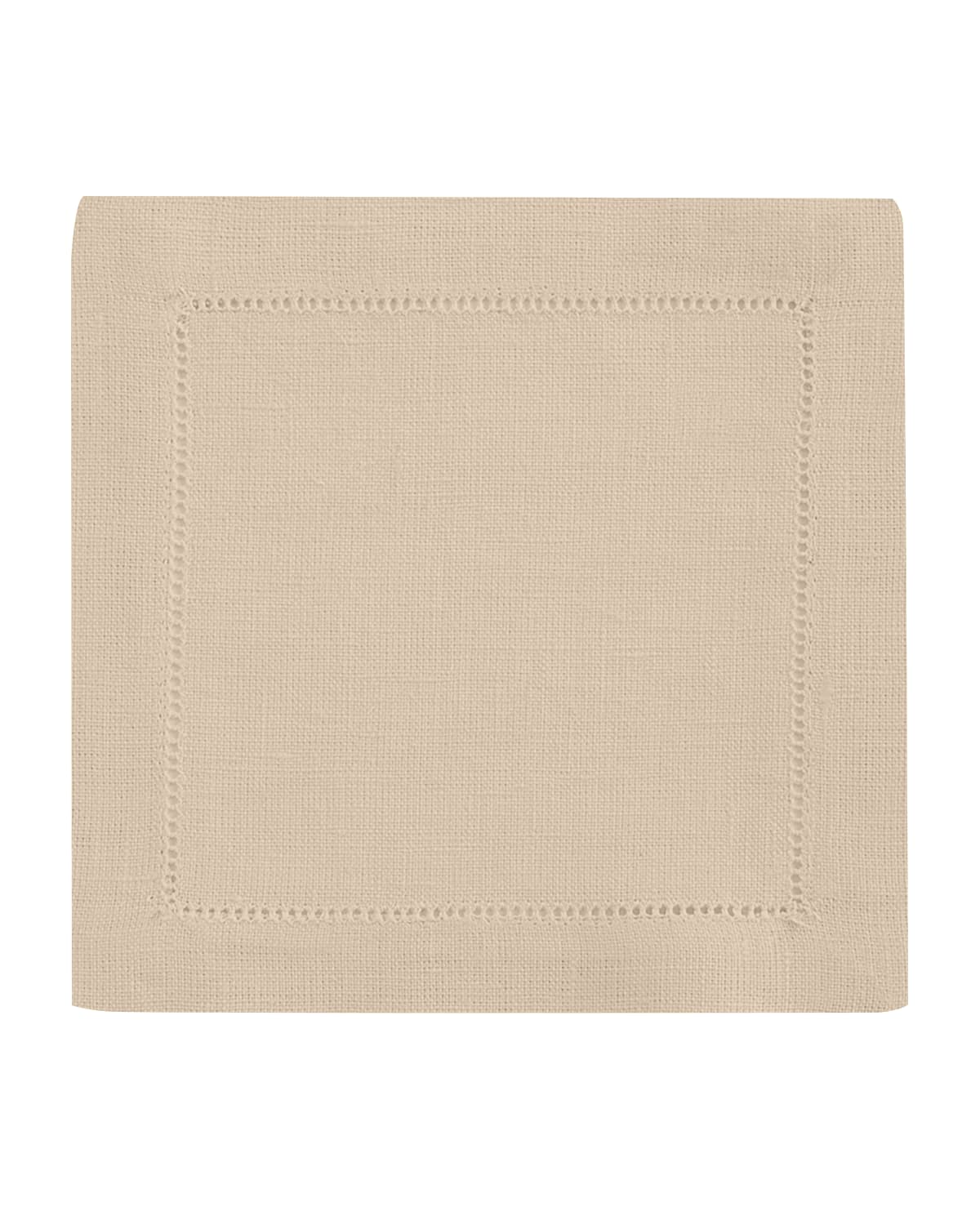 Shop Sferra Hemstitch Cocktail Napkins, Set Of 6 In Natural