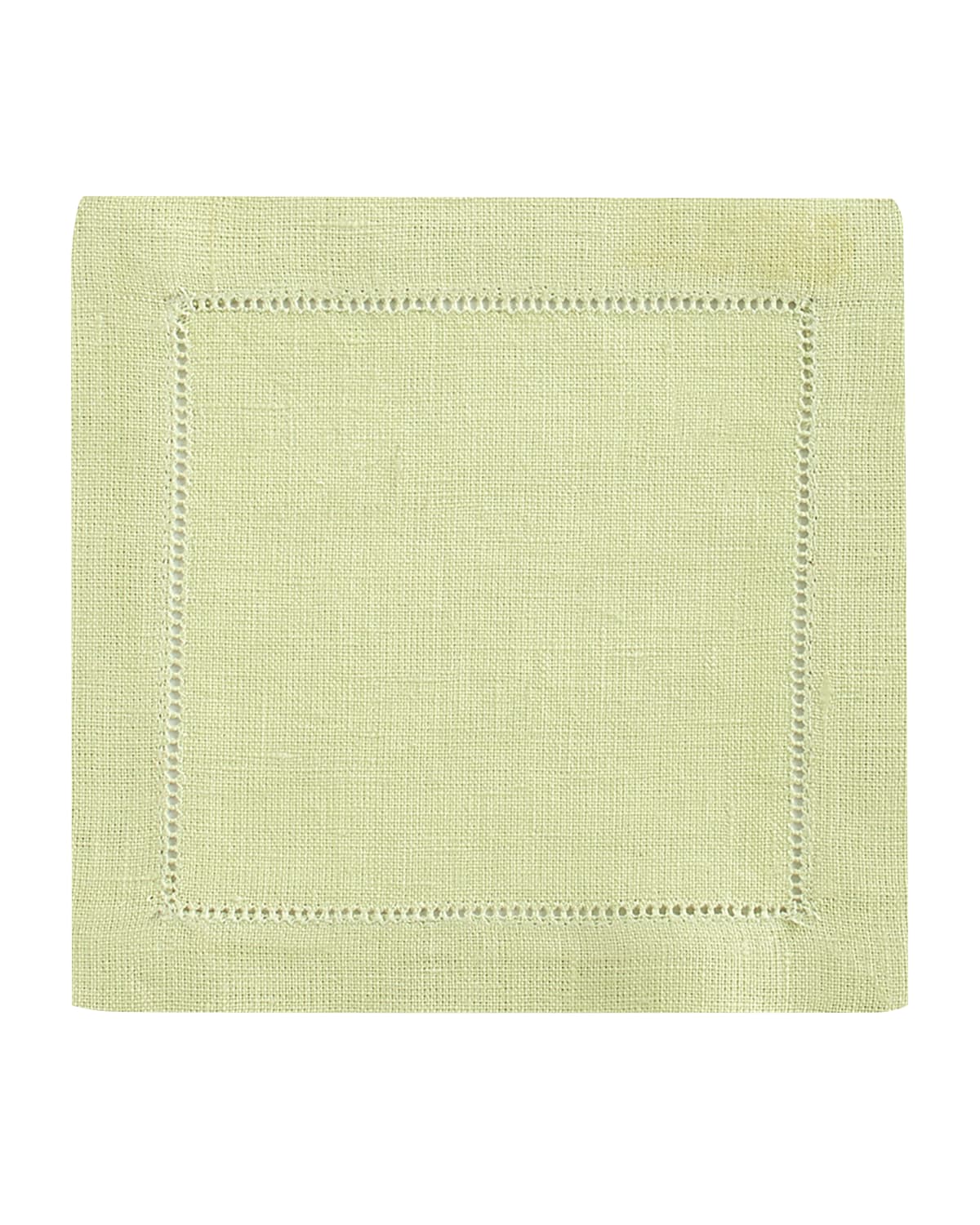 Shop Sferra Hemstitch Cocktail Napkins, Set Of 6 In Kiwi