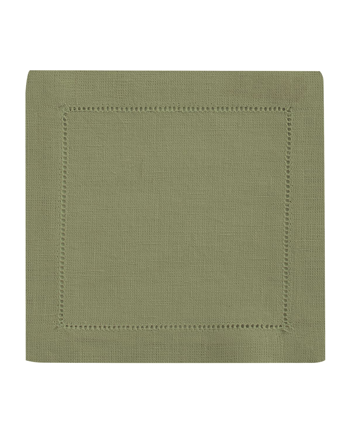 Shop Sferra Hemstitch Cocktail Napkins, Set Of 6 In Sage