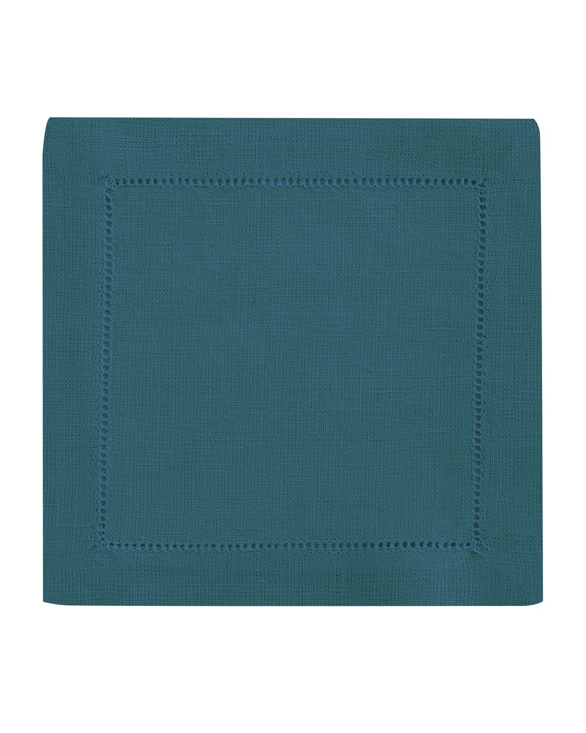 Shop Sferra Hemstitch Cocktail Napkins, Set Of 6 In Peacock