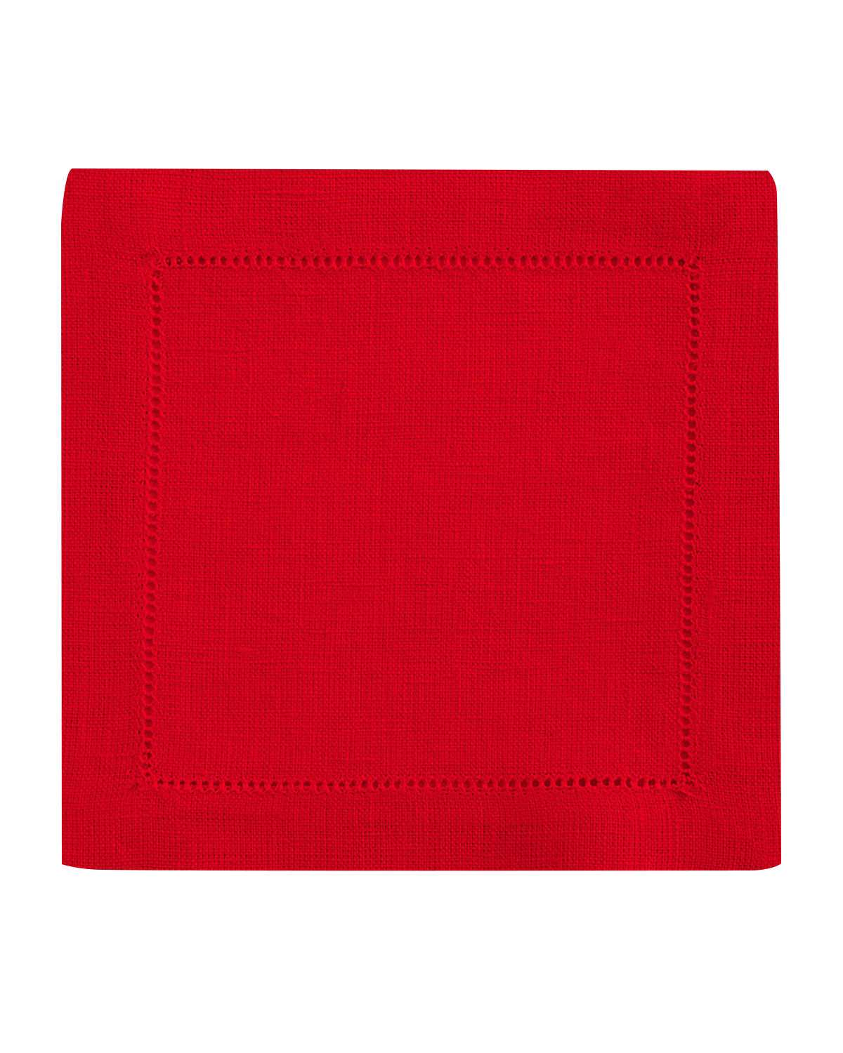 Shop Sferra Hemstitch Cocktail Napkins, Set Of 6 In Red