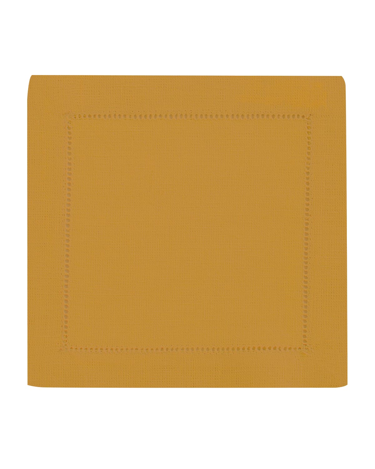 Shop Sferra Hemstitch Cocktail Napkins, Set Of 6 In Curry