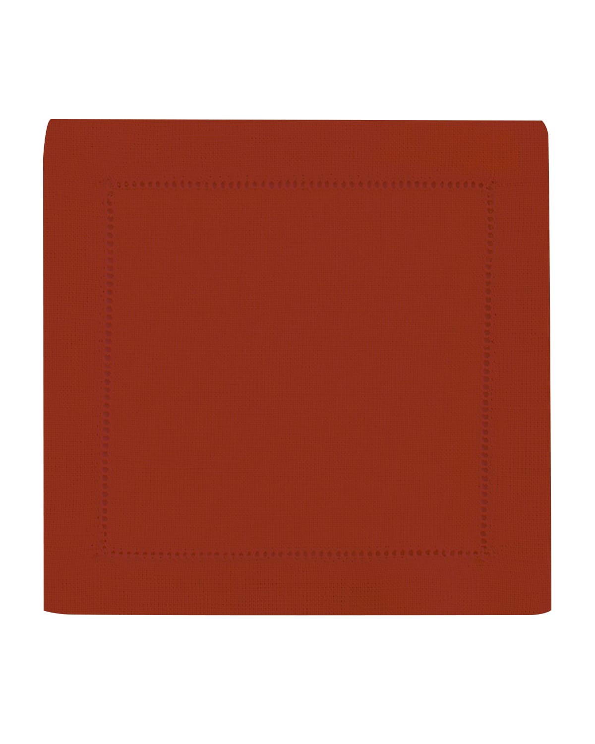 Shop Sferra Hemstitch Cocktail Napkins, Set Of 6 In Cinnabar