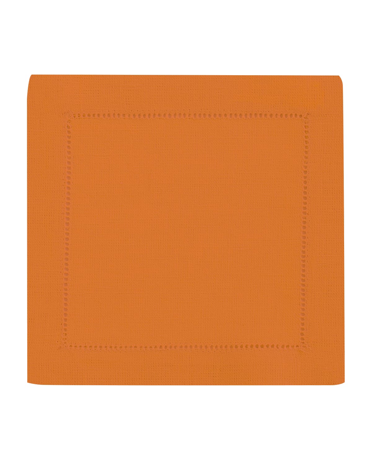 Shop Sferra Hemstitch Cocktail Napkins, Set Of 6 In Tangerine