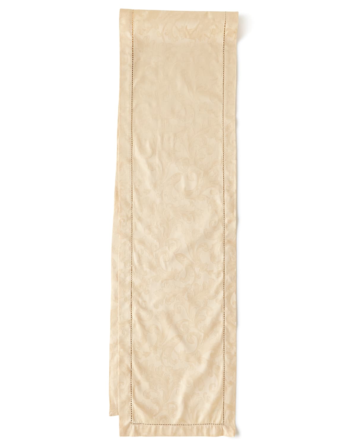 Shop Sferra Plume Jacquard 90"l Table Runner In Parchment