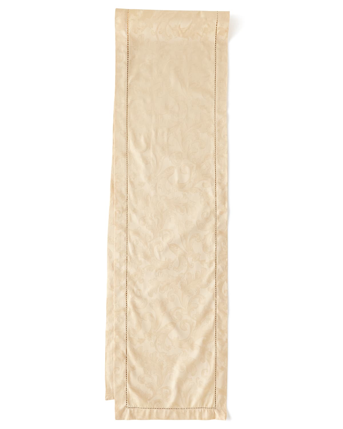 Shop Sferra Plume Jacquard 72"l Table Runner In Parchment
