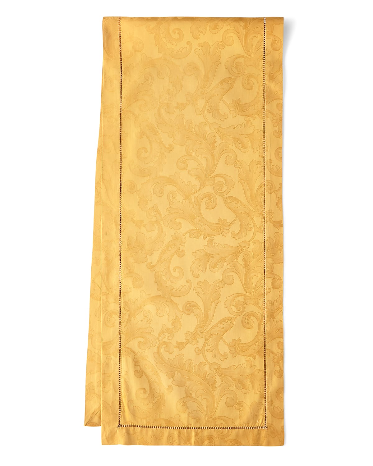 Shop Sferra Plume Jacquard 72"l Table Runner In Gold