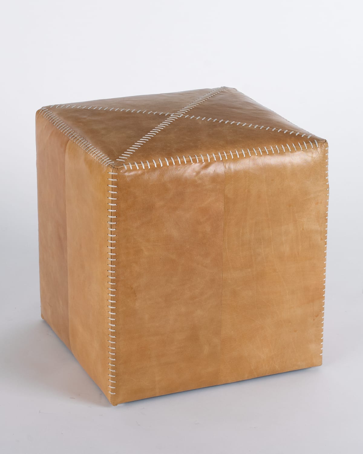 Jamie Young Small Leather Ottoman