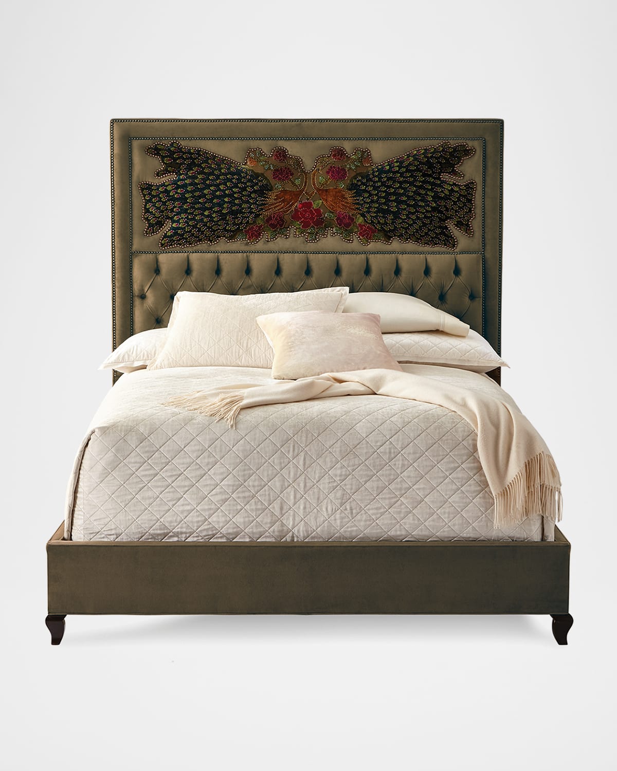 Haute House Peacock Sage King Bed In Sage