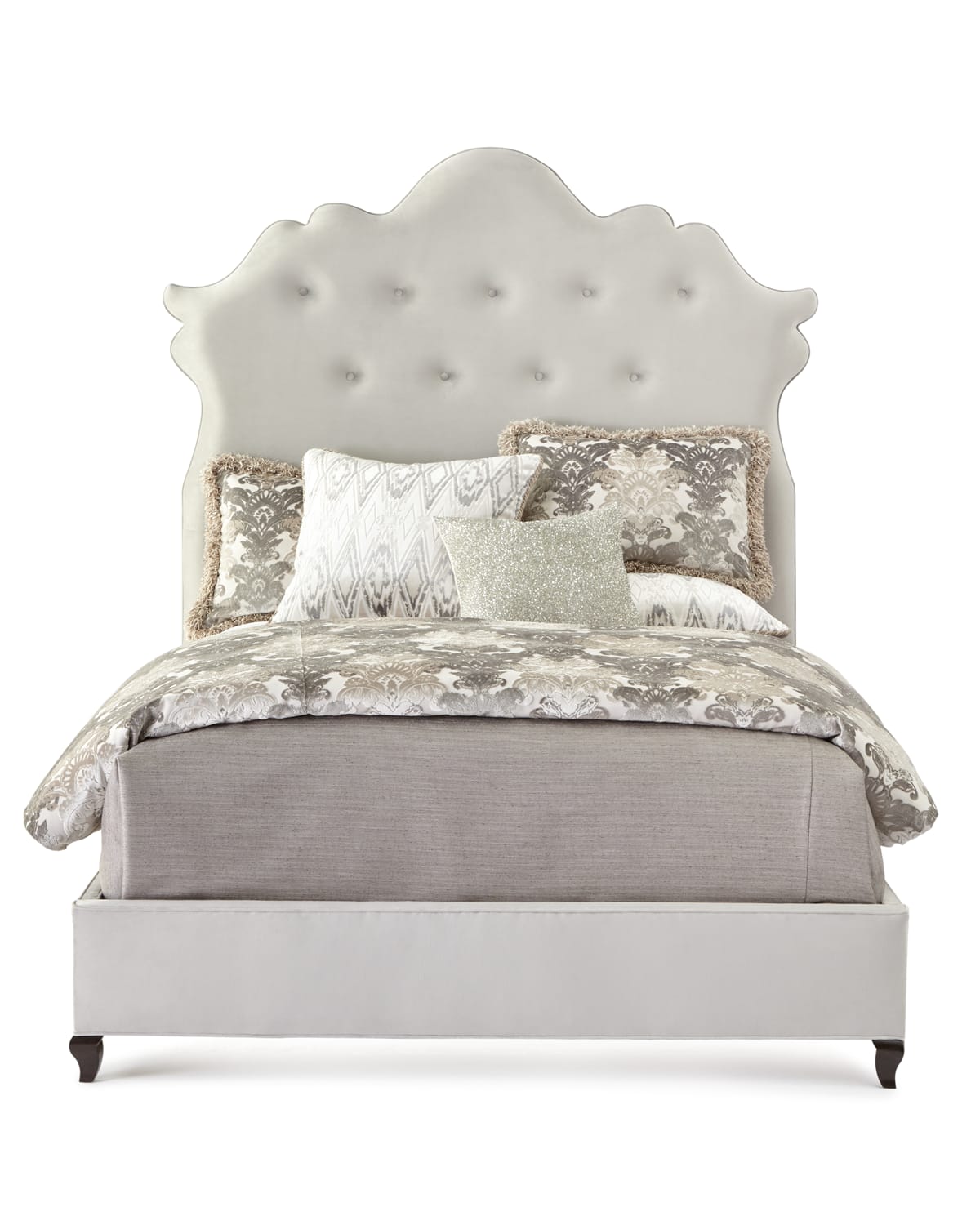 Haute House Arabella Tufted Queen Bed In Gray