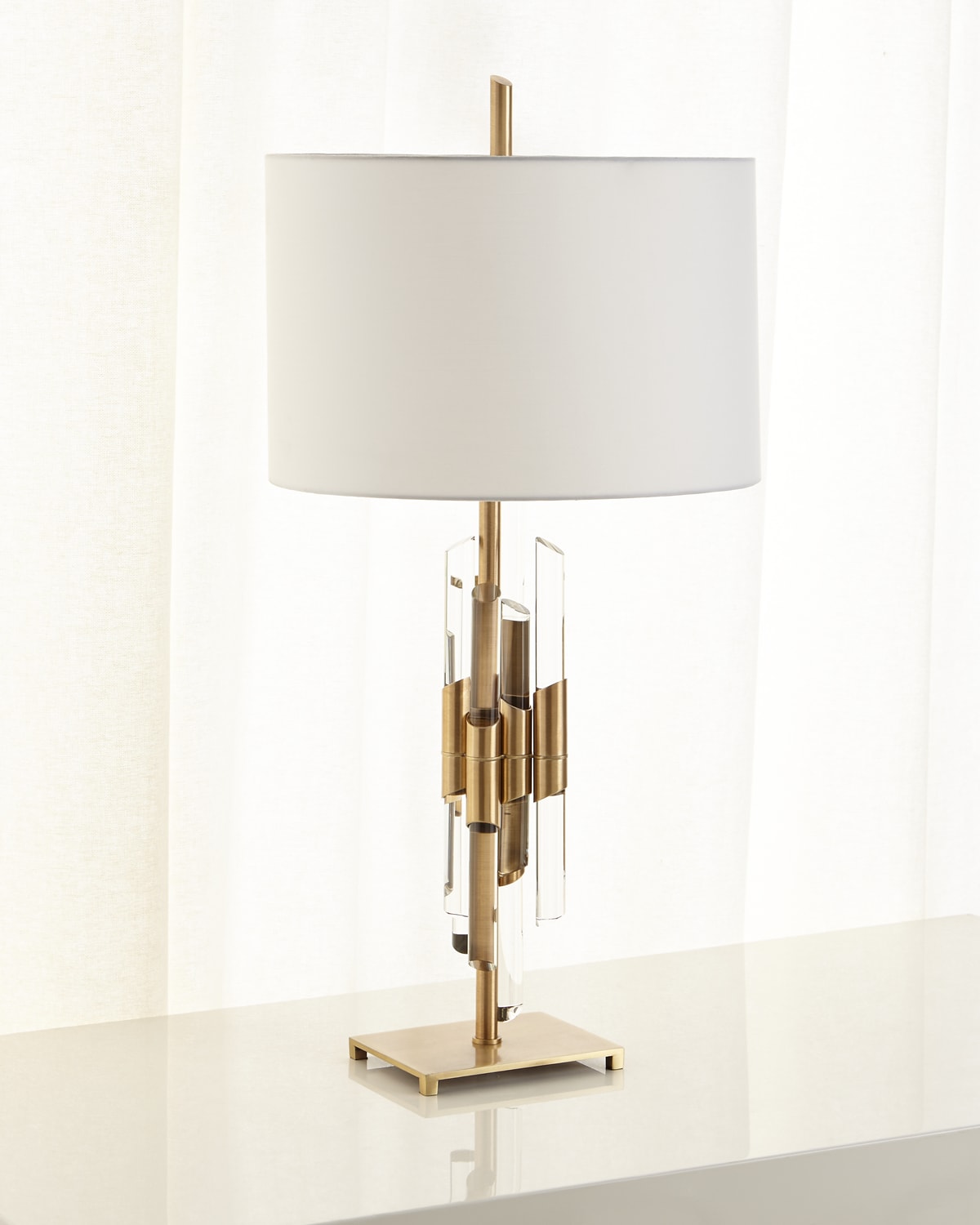 John-richard Collection Lucite Lamp In Gold