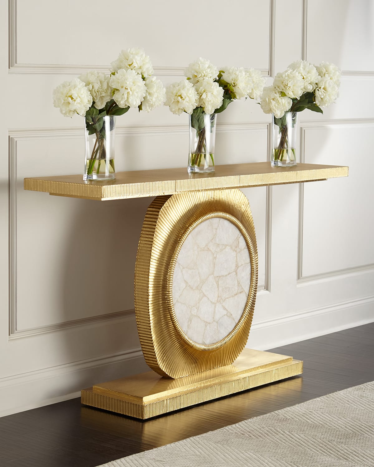 Shop Global Views Gianna Gold-fluted Entry Table