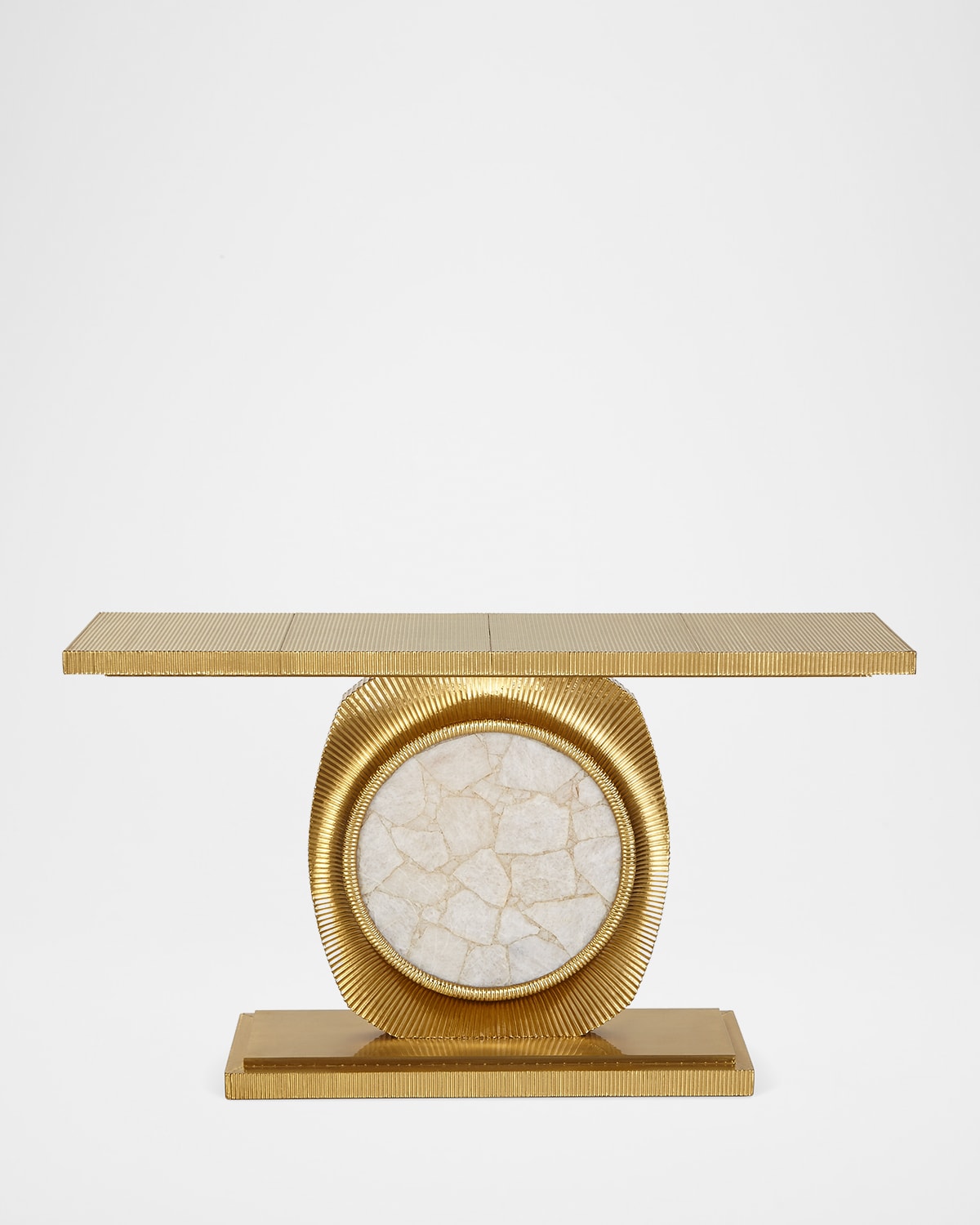 Global Views Gianna Gold-fluted Entry Table In Gold