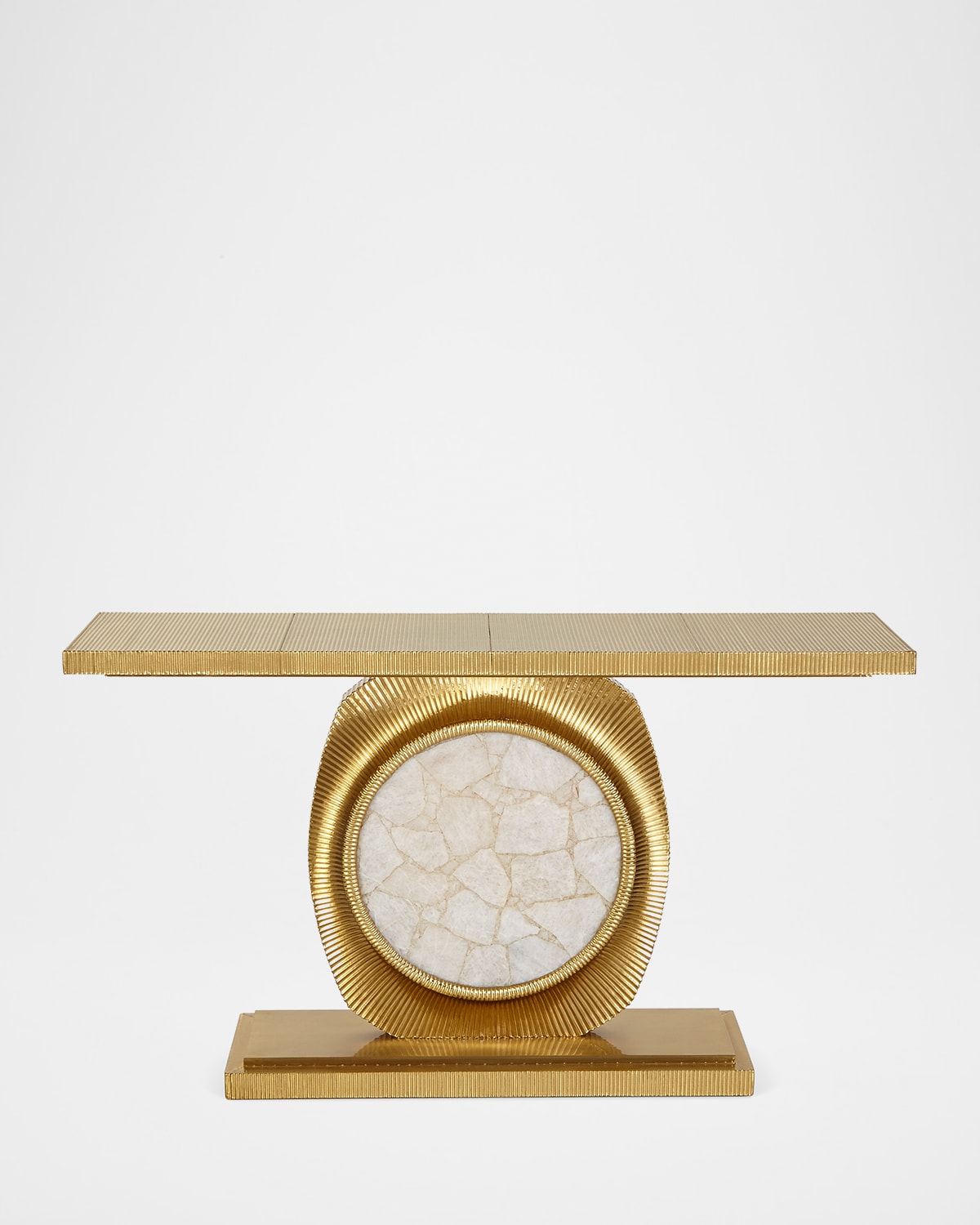 Shop Global Views Gianna Gold-fluted Entry Table