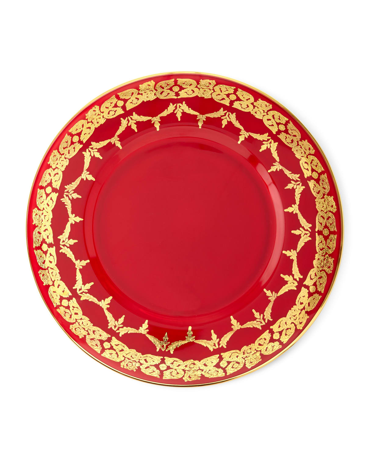 Shop Neiman Marcus Red Oro Bello Charger, Set Of 4