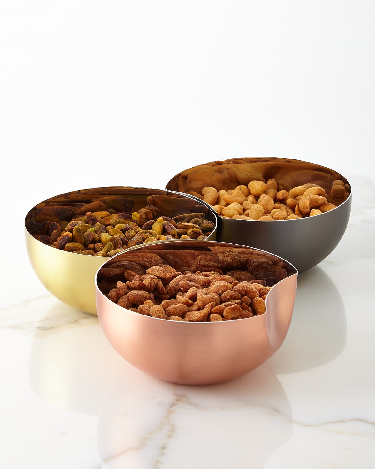 Shop Mary Jurek Large Arroyo Interlocking Bowls, Set Of Three In Blackcopper