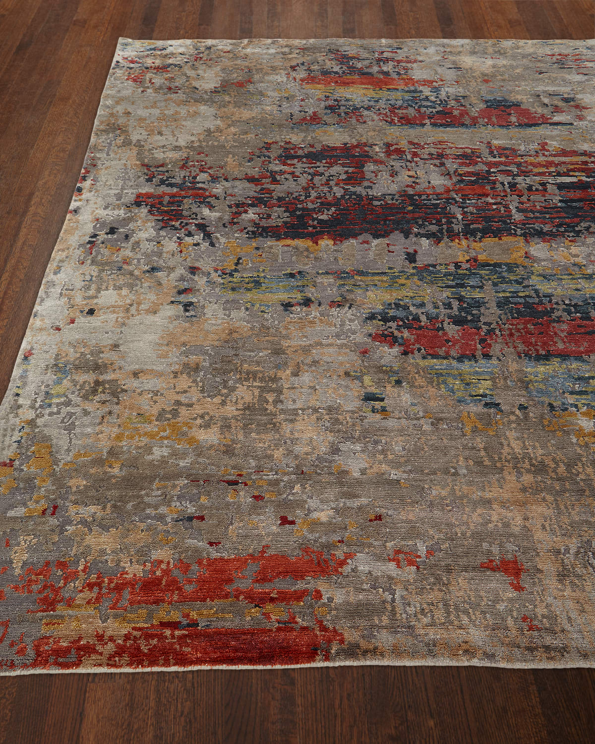 Josie Natori Titus Hand Knotted Rug, 3' X 10' In Tan/multi