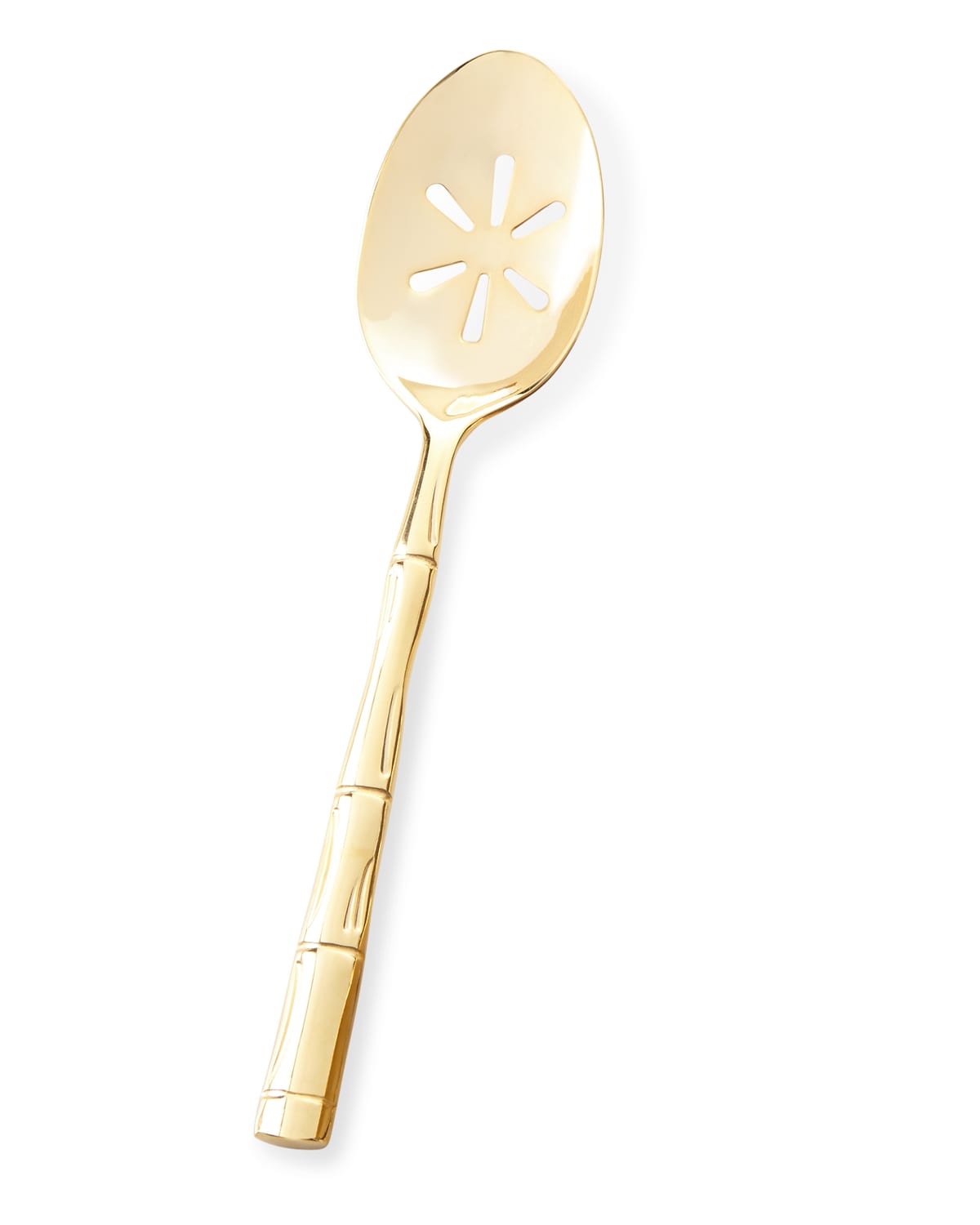 Shop Wallace Silversmiths Gold Bamboo Pierced Serving Spoon