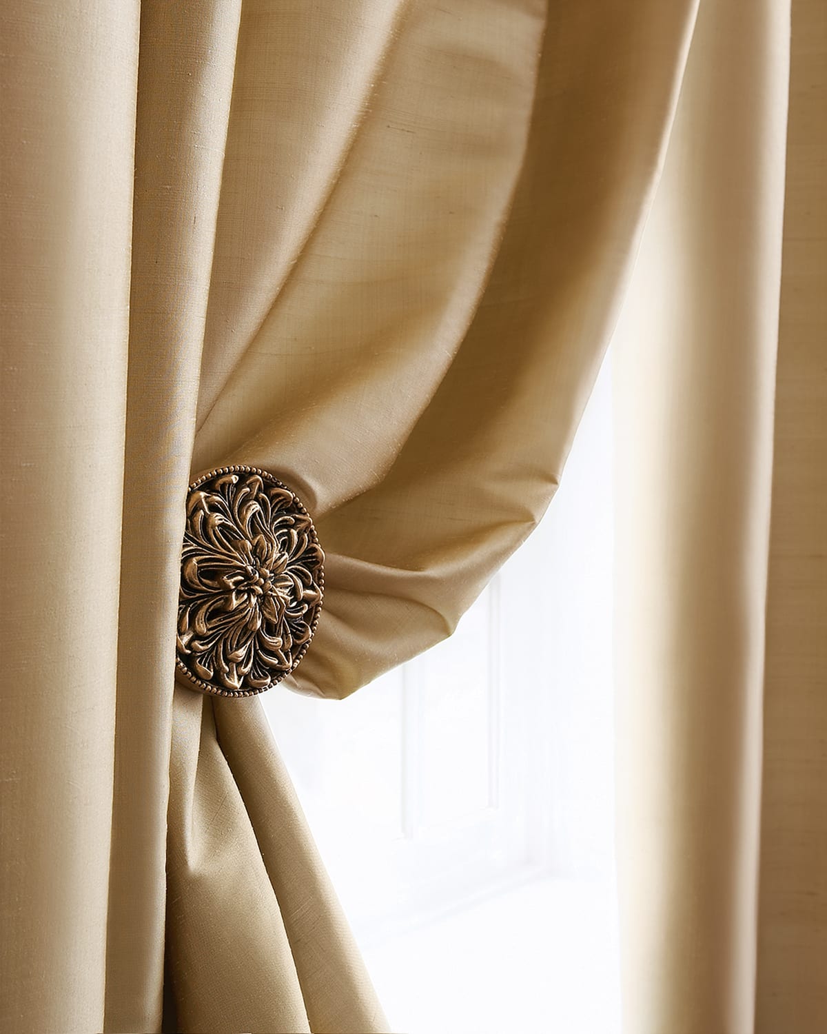 Shop Amity Home Radiance Silk Curtain, 84"l In Ivory