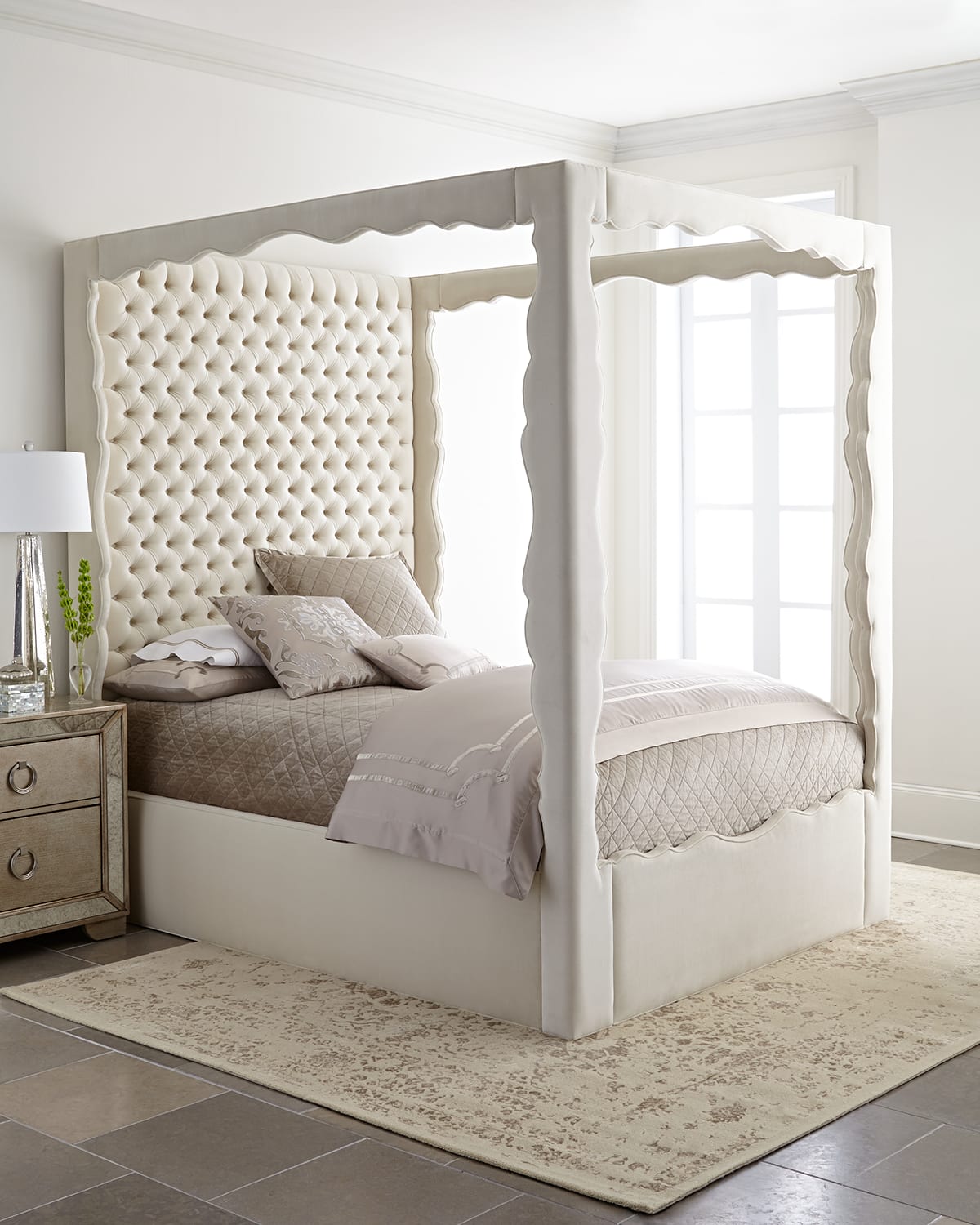 Haute House Empress Queen Canopy Bed In White