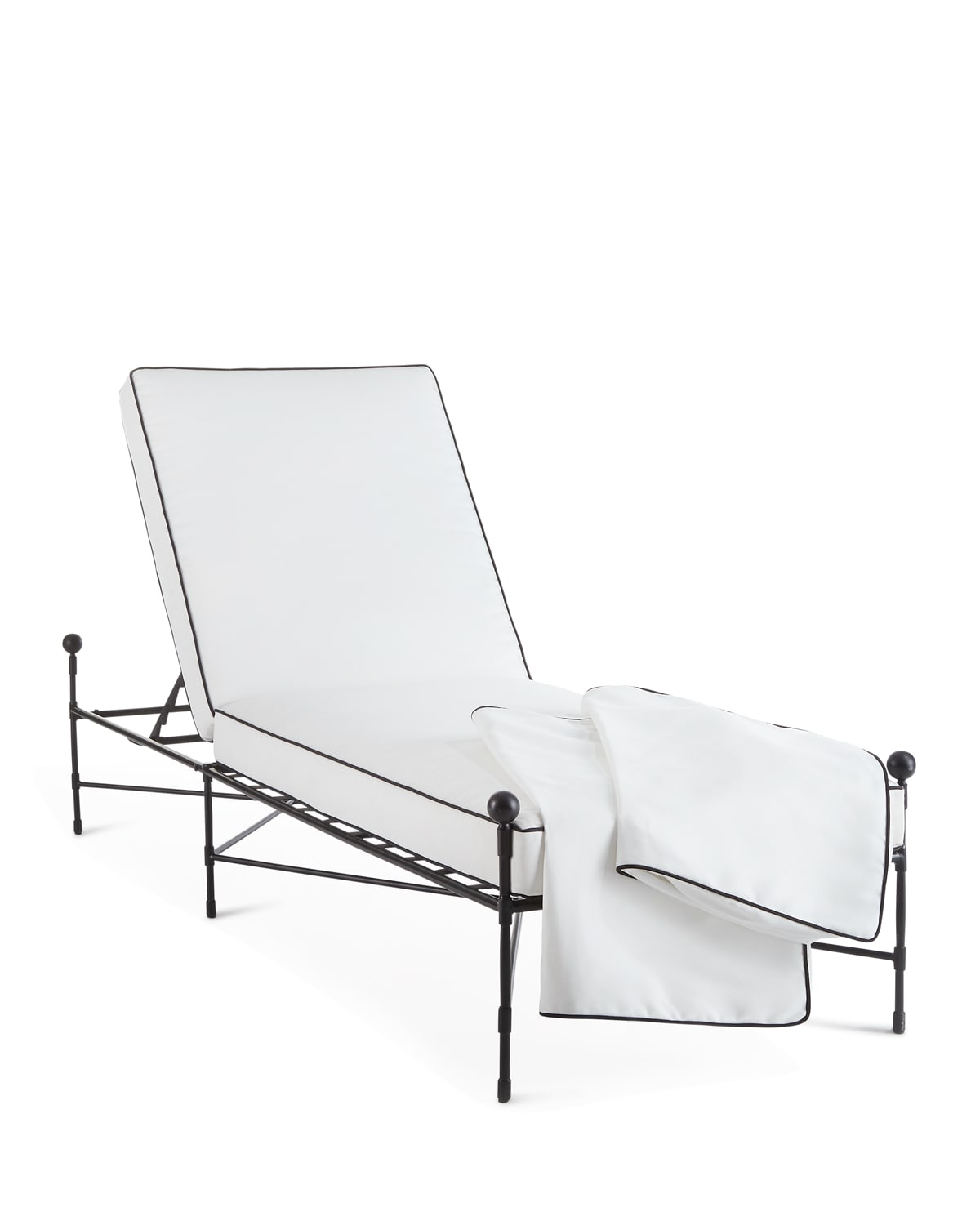 Neiman Marcus Avery Neoclassical Chaise Replacement Cover In White/black