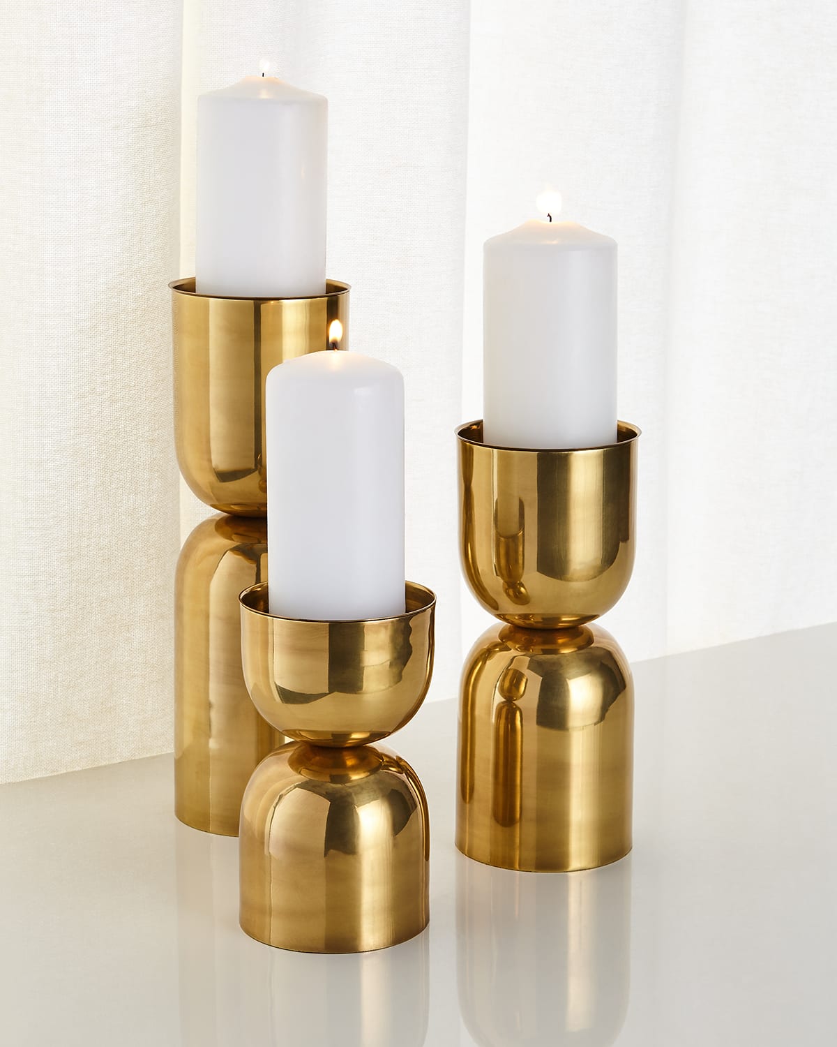 John-richard Collection Candlesticks, Set Of 3 In Gold