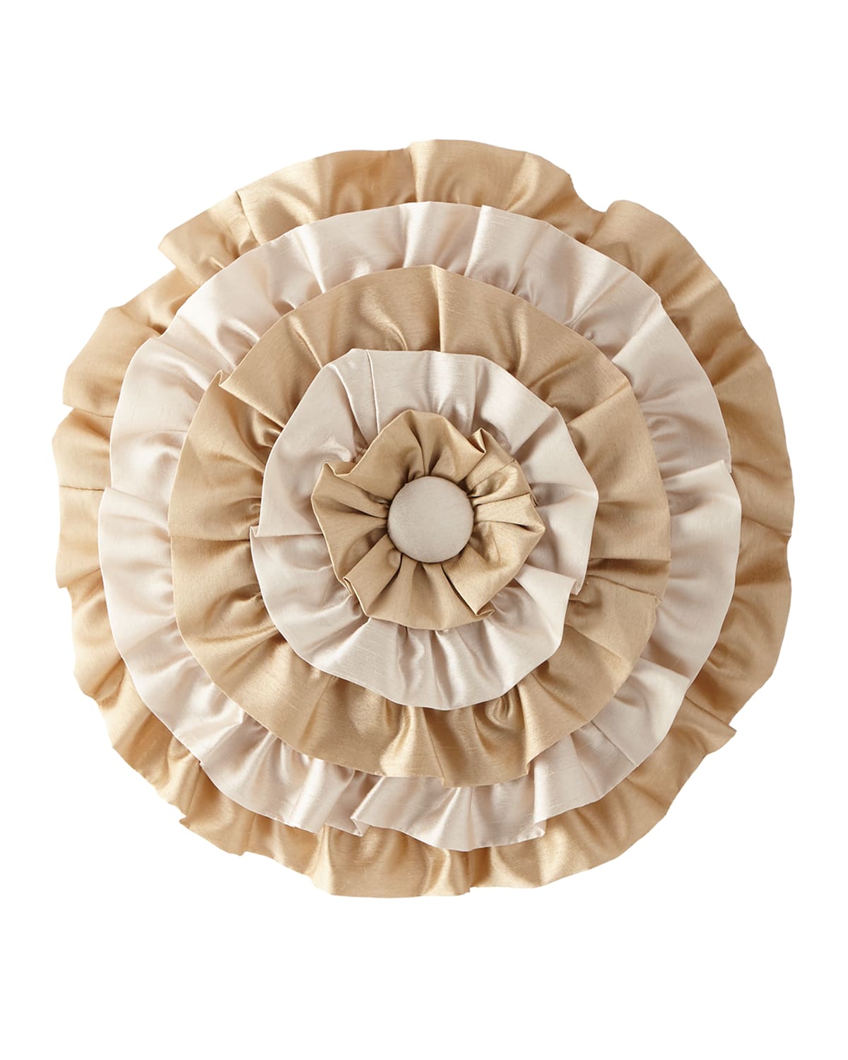Shop Austin Horn Collection Valencia Ruffled Round Pillow In Gold
