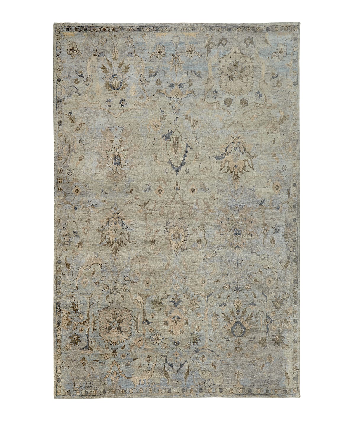 HAVEN & LOOM CYAN SKY HAND-KNOTTED RUG, 9' X 12' 