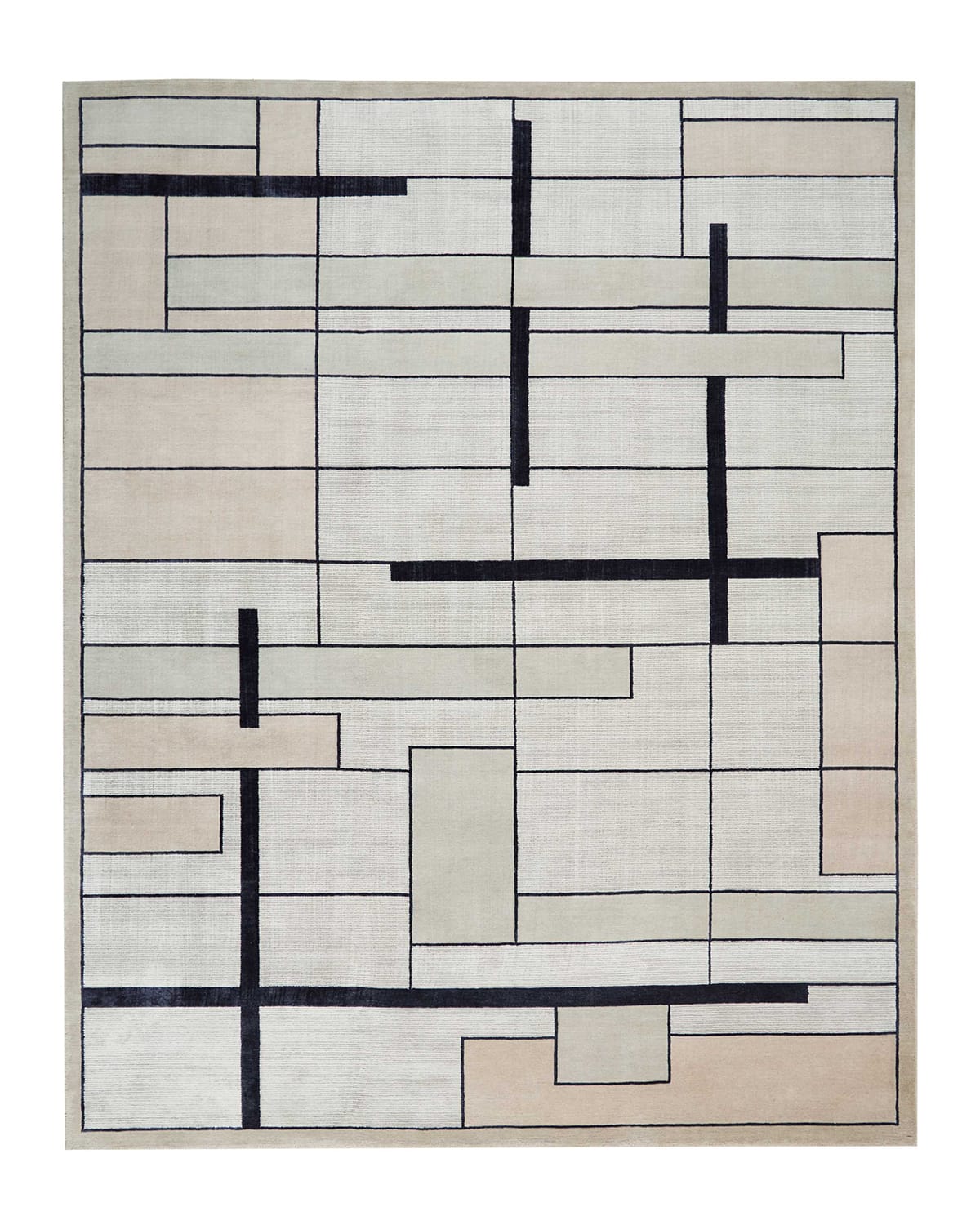 Nourcouture Avenue Silvery Moon Hand-knotted Rug, 8' X 10' In Silver Gray