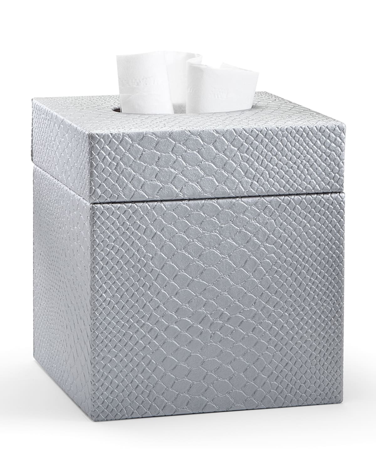 Labrazel Conda Tissue Box Cover In Satin Silver