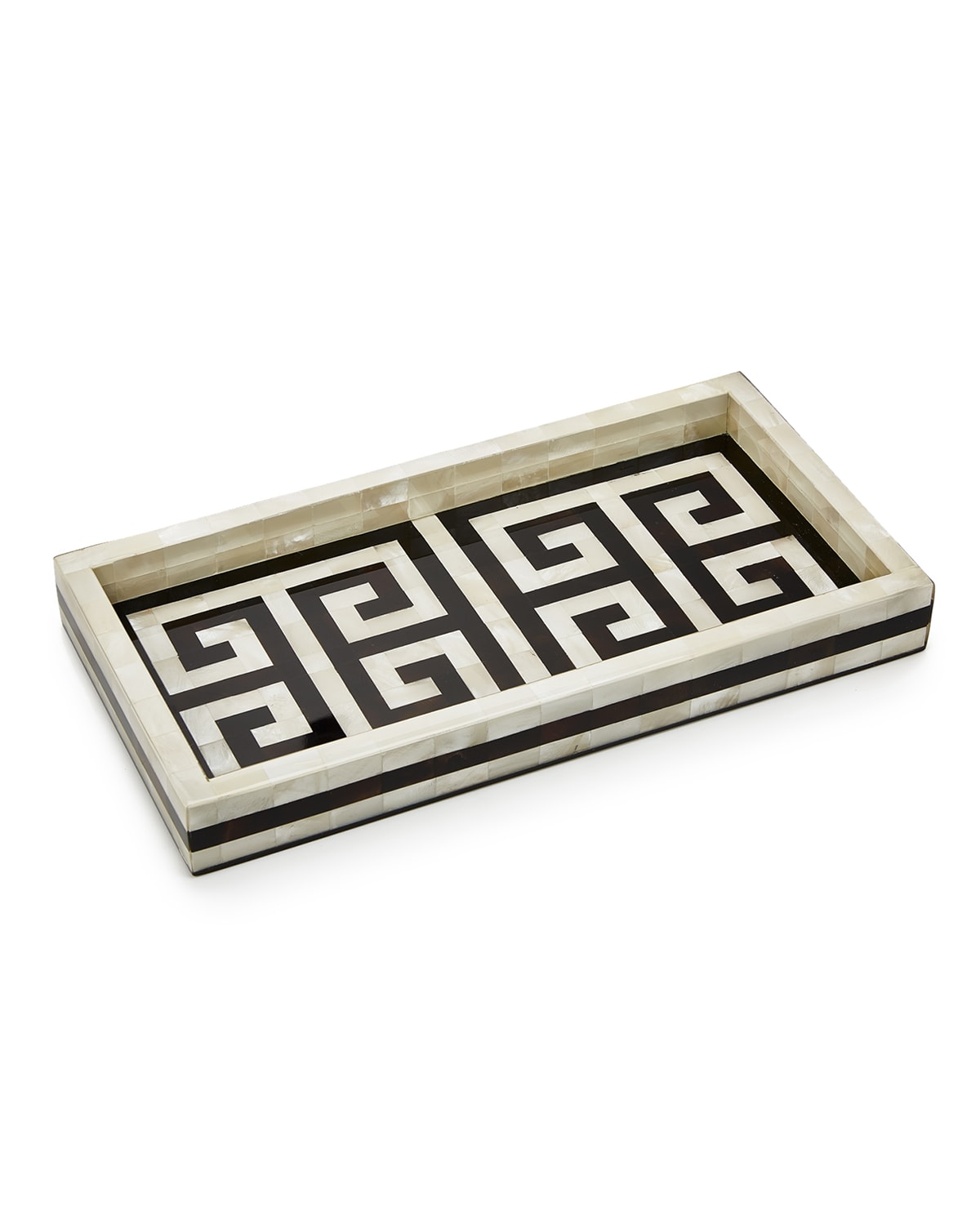 Labrazel Greek Key Tray In Ivory/ebony