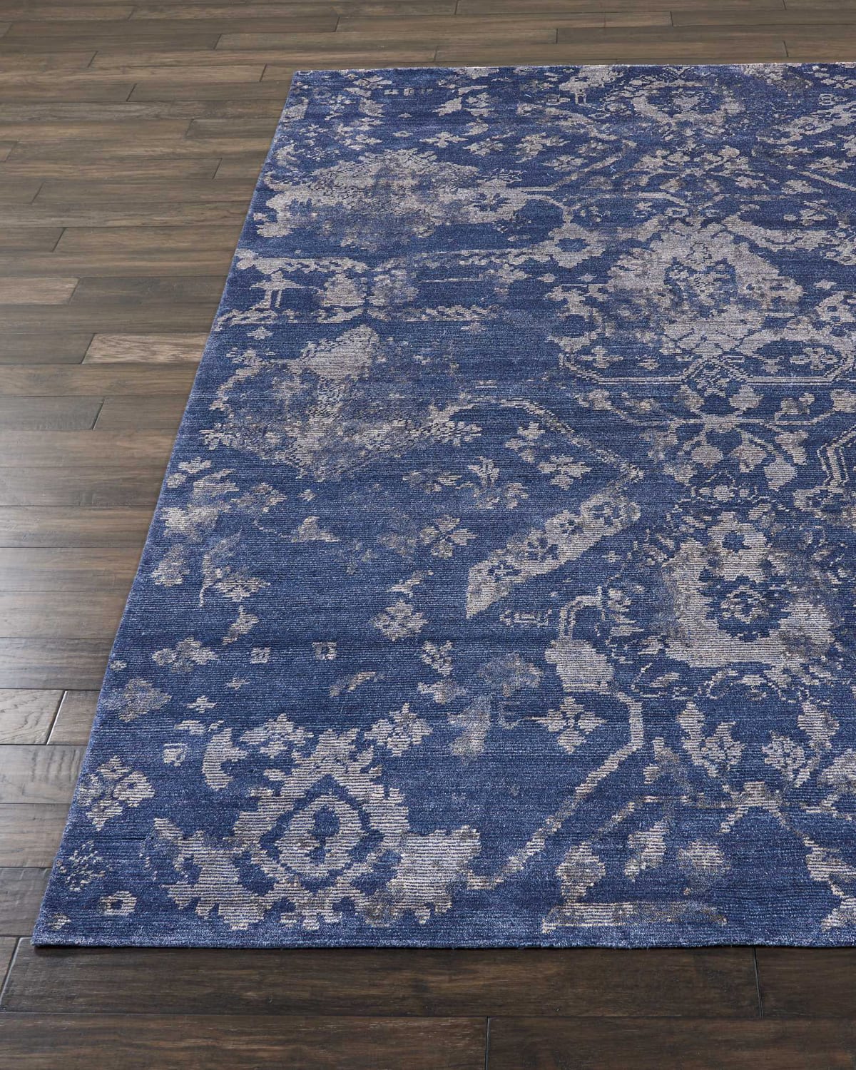 Nourcouture Kady Hand-knotted Area Rug, 4' X 6' In Navy