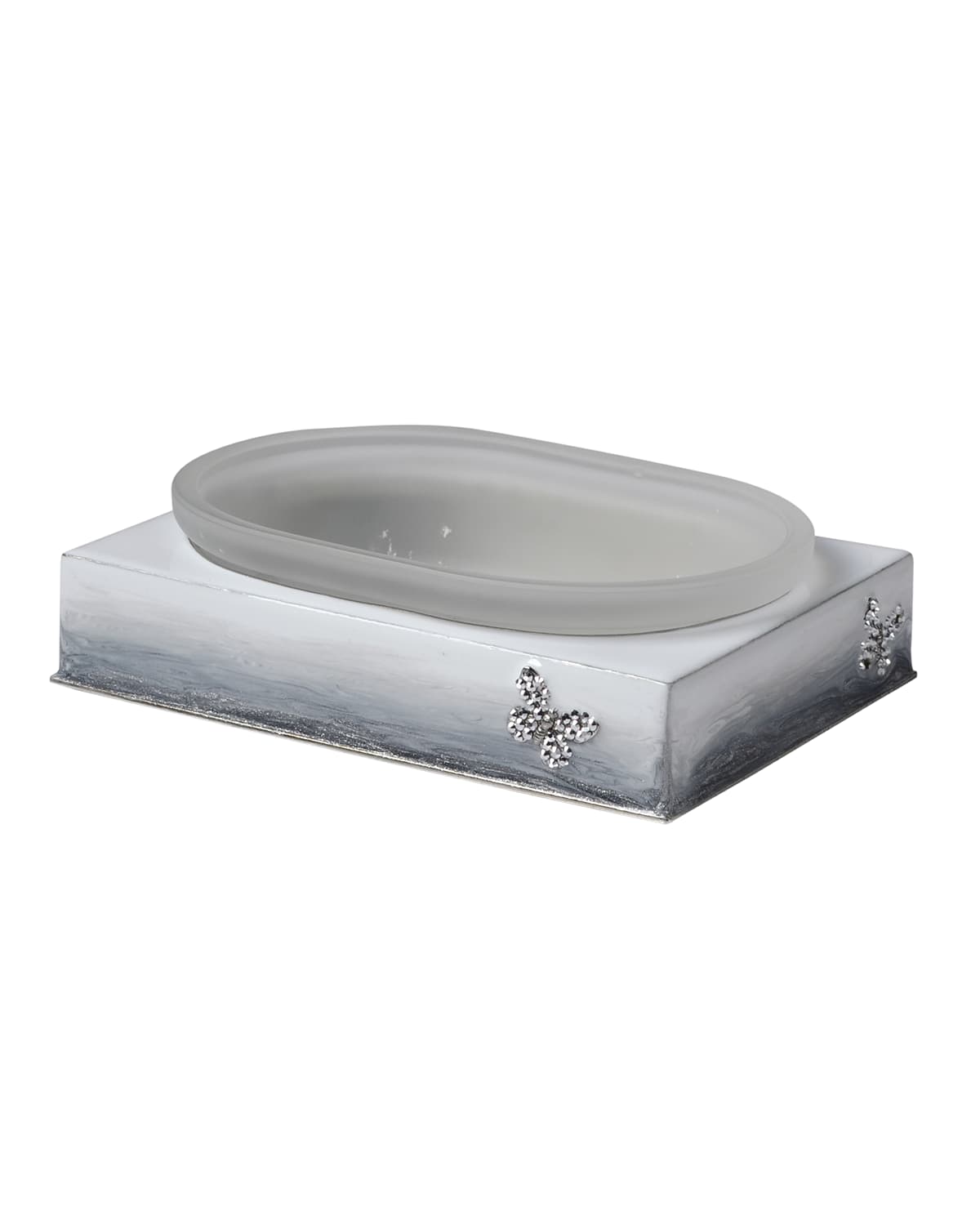 Mike & Ally Breeze Square Soap Dish In Gray/silver