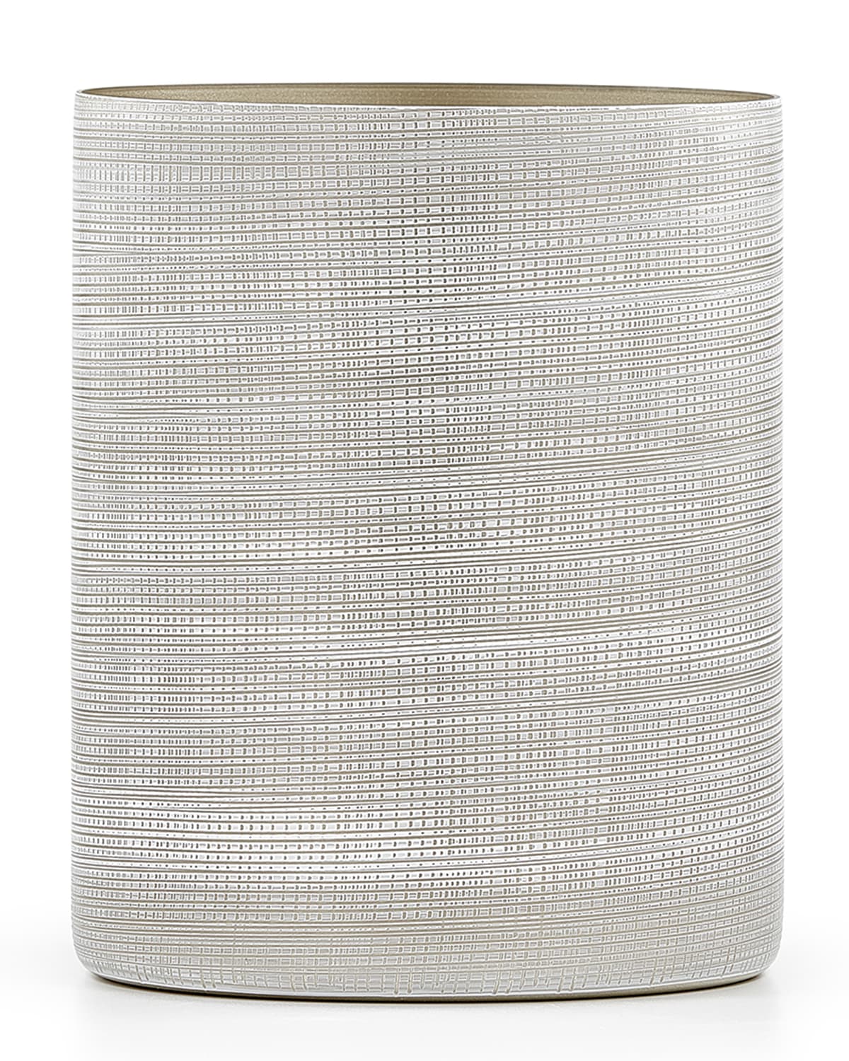 Labrazel Woven Wastebasket, Platinum In Silver/white